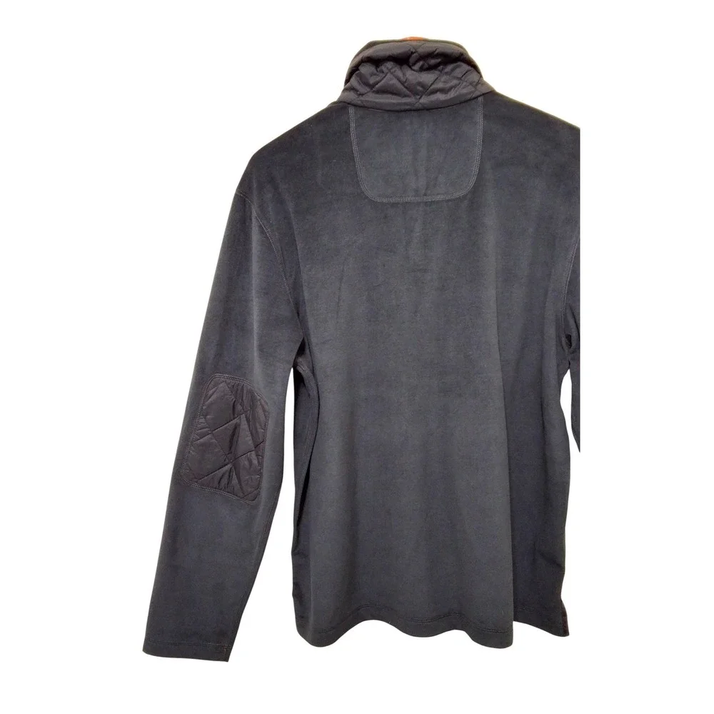 Tommy Bahama Paradise Tech Pullover Black‎ Mock Neck Quilted Elbows Mens L